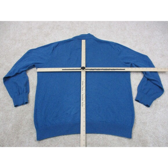 LL Bean Sweater Mens Extra Large XL Blue Pullover 1/4 Zip Sweatshirt Casual - Picture 8 of 11